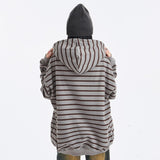 Oversized Striped Star Print Hoodie