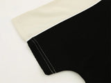 Contrast Paneled Crew-Neck Collar Short Sleeve T-Shirt