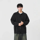 Versatile Solid Color Button Front Knitted Cardigan