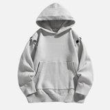 Stylish Hip Hop Button Design Knit Hoodie