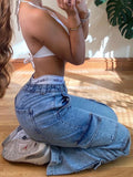 High Waist Cargo Jeans