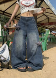 Y2K Gothic Grunge Star Oversized Denim Jeans