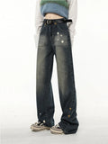 Star-Adorned Wide-Leg Jeans
