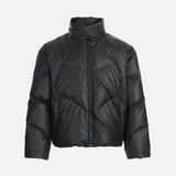 Durable High Street Spliced PU Leather Jacket