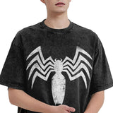 Venom Distressed Logo Washed Black T-Shirt