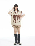 Women Trend Basic Jacquard Bow Sweater