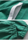 Retro Double-sleeved Green Varsity Jacket
