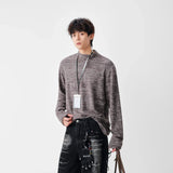 Lightweight Textured Knit Mock Neck Sweater