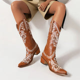 Retro Hip Hop Embroidered Cowboy Boot