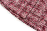 Woven Plaid Long Sleeved T-Shirt