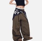 Breathable American Style With Scarf Wide Leg Jogger