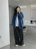 Cozy Niche Loose Retro Deep Blue Denim Shirt