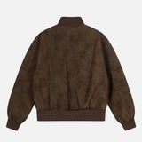Y2K Quilted Retro PU Leather Baseball Jacket