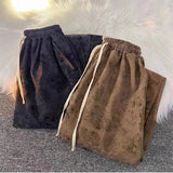 Streetwear Floral Corduroy Wide Leg Pants