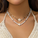 Turtle & Beaded Two-Pack Necklace Set