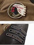 Warm Woolen Collar Leather Patchwork Varcity Jacket