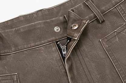 Big Pocket Patchwork Vintage Loose Shorts