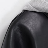 Essential Streetwear Patchwork Leather Effect Jacket