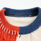 Elevated Cozy Color Block Patchwork Knit Sweater