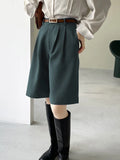 Vintage High-waist Straight Shorts