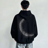 Chic Black Rhinestone Heat Melting Hoodie