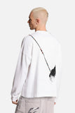 Streetwear Gradient Beaded Crewneck Sweatshirt