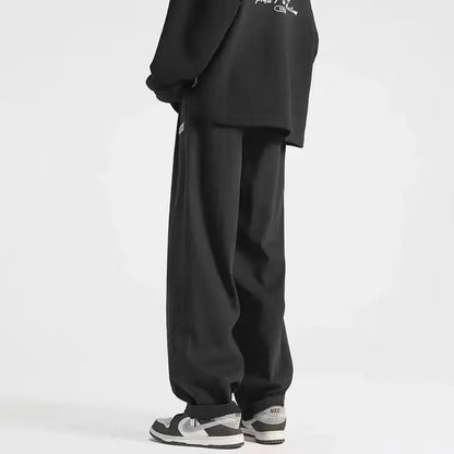 Streetwear Solid Color Elastic Waist Cotton Sweatpants