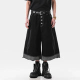 Vintage Washed Raw Edge Cropped Denim Jorts