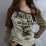 Grunge Y2K Graphic Print T-Shirt