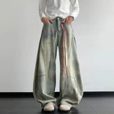 Plush Tie-Dyed Wide Leg Denim Jeans