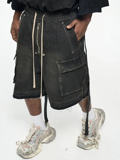 Zip-Up Loose Washed Pocket Jorts