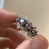 Gothic Vintage Love Heart Cross Ring