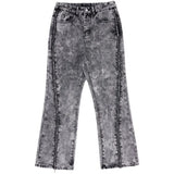 Versatile Acid-Wash Flared Denim Jeans
