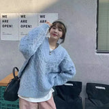 Vintage Oversized V-neck Knitted Sweater