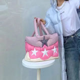 Starry Quilted Puffed Handbag