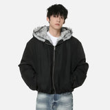 Retro Solid Color Thicken Hooded Fur Jacket
