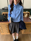 Preppy Embroidered Chill Fit Blouse Shirt