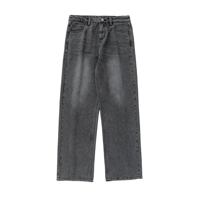 Relaxed Fit Vintage Washed Straight Jeans