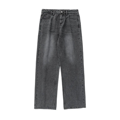 Relaxed Fit Vintage Washed Straight Jeans