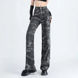 Y2K Camouflage High Waisted Wide Leg Jeans