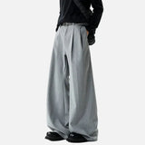 Three Dimensional Striped Tailored Pleated Suit Pants