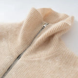 Plush Cashmere Zipper Knitwear Cardigan