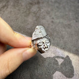 Adjustable Retro Half-Face Mask Ring