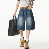 Gradient Washed Loose Casual Denim Short