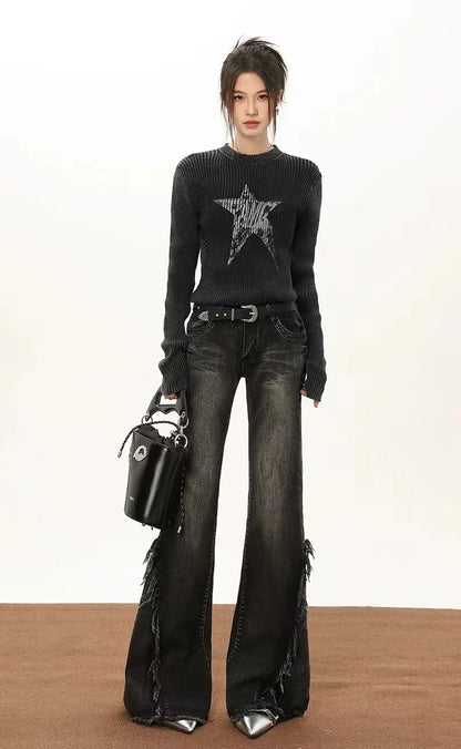 Oversized Star Korean Sweater