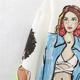 Versatile Casual Winter Girl Pattern Sweatshirt