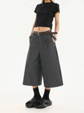Striped Vintage High-Waisted Capri Jorts