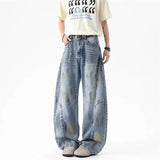 Streetwear Vintage Distressed Tie Dye Graffiti Jeans