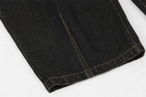 Gothing Dark Wash Patchwork Wide Leg Jeans