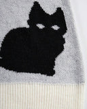 Breathable Black Cat Cartoon Knit Sweater